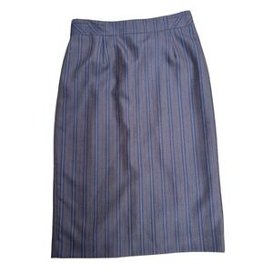 Pendleton Skirt Womens Brown Striped Twill Wool Knee Length Straight & Pencil 12